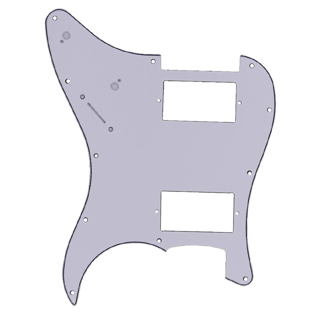 2 Nồi Lỗ 2 Lớp Guitar Chọn Bảo Vệ Trầy Xước Đĩa cho Đàn Guitar Điện Trắng