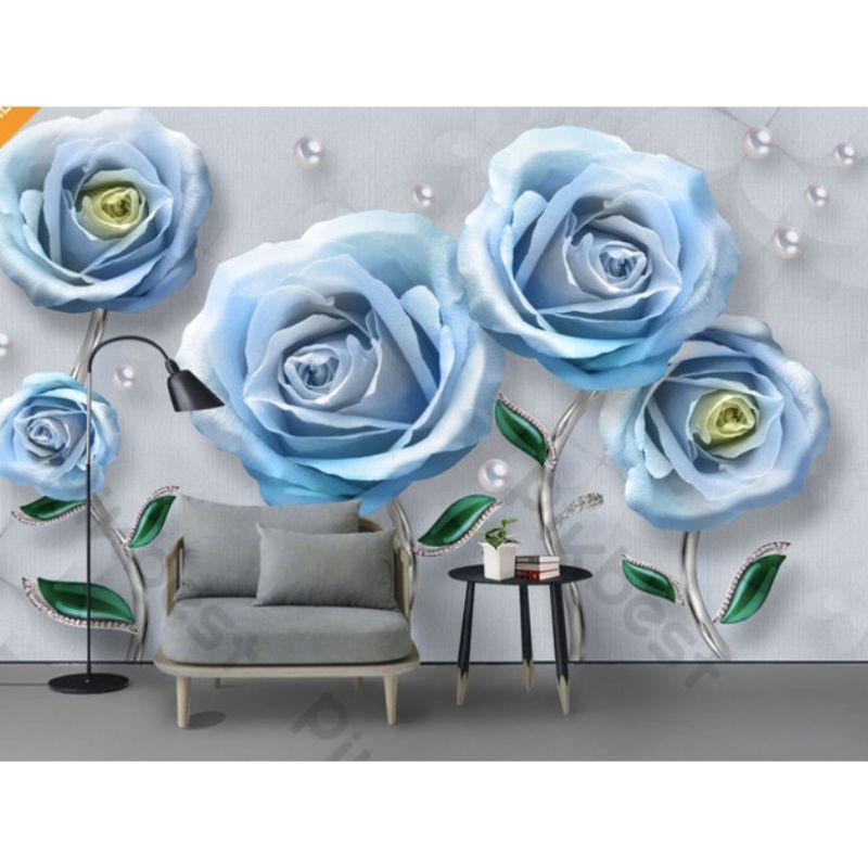 Tranh dán tường hoa hồng kích thước theo yêu cầu 80 x 120, tích hợp sẵn keo