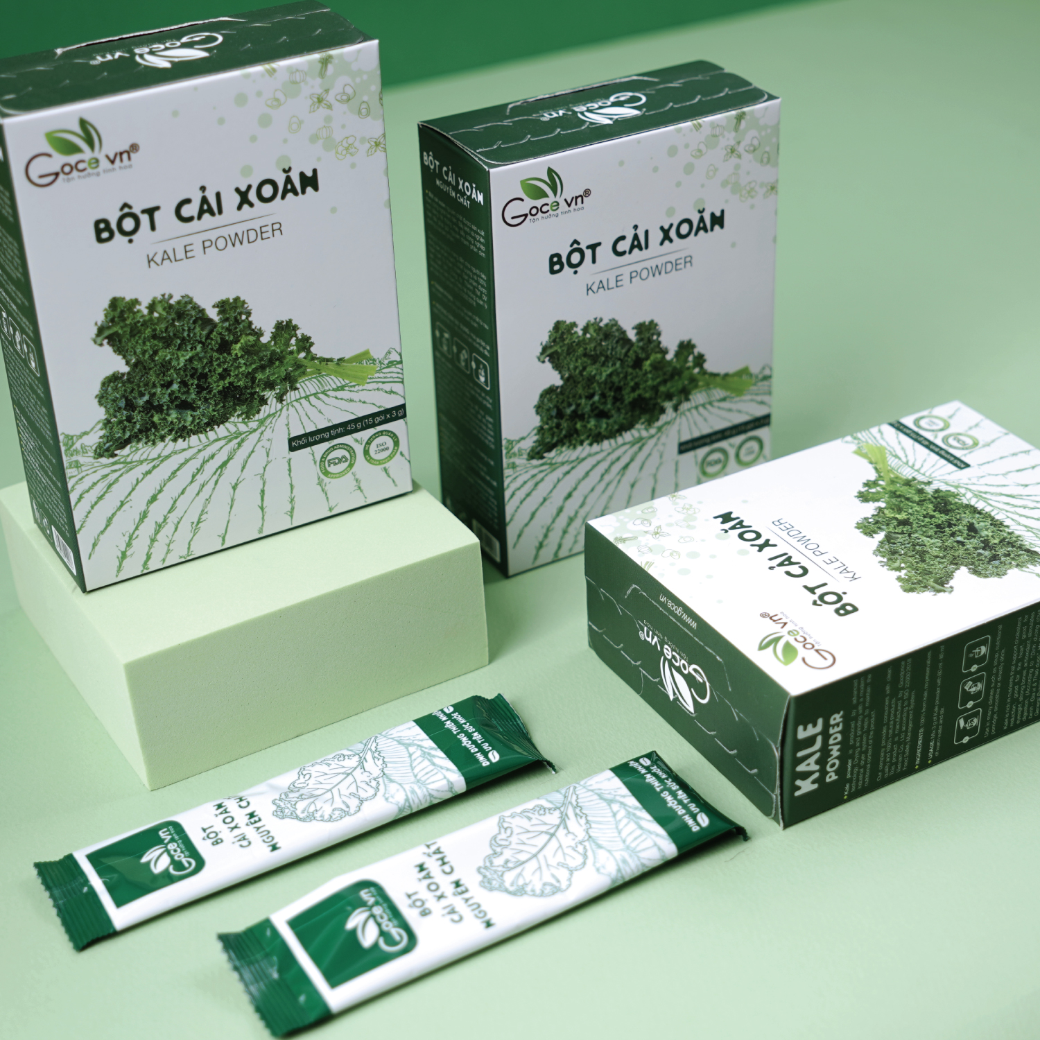 Bột cải xoăn Kale nguyên chất Goce - 45g (15 gói x 3g) ST