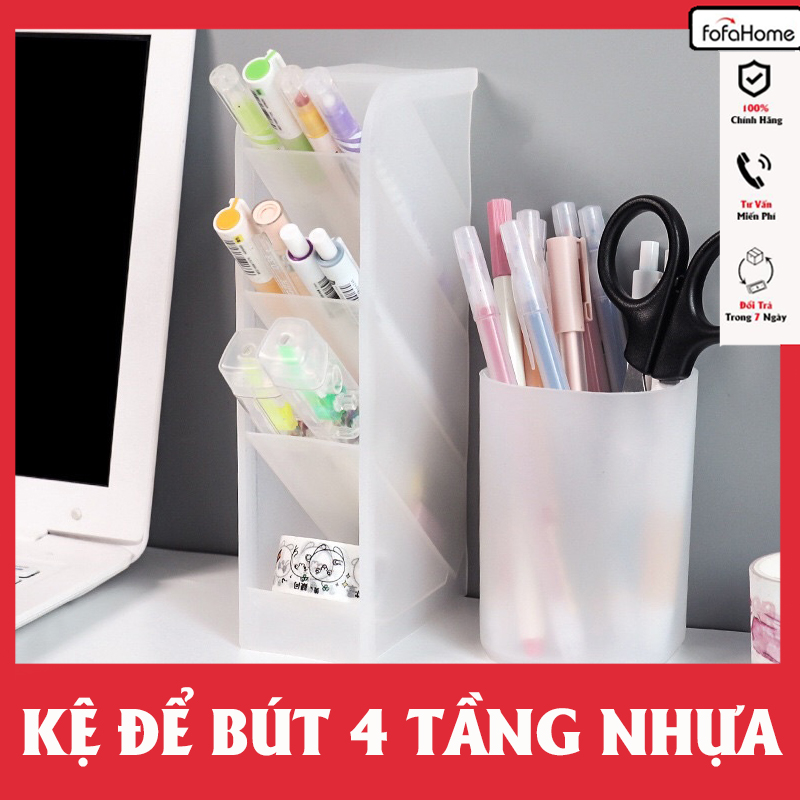 Kệ Đựng Bút 4 Tầng Để Bàn Nhiều Ngăn Đựng Mỹ Phẩm Cọ Trang Điểm Cute Cho Học Sinh Sinh Viên Decor Bàn Học Làm Việc Giao Màu Ngẫu Nhiên