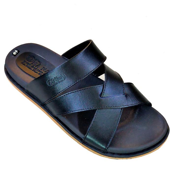 Dép Nam Quai Ngang HÀ NAM Da Bò Thật Cao Cấp DN2026
