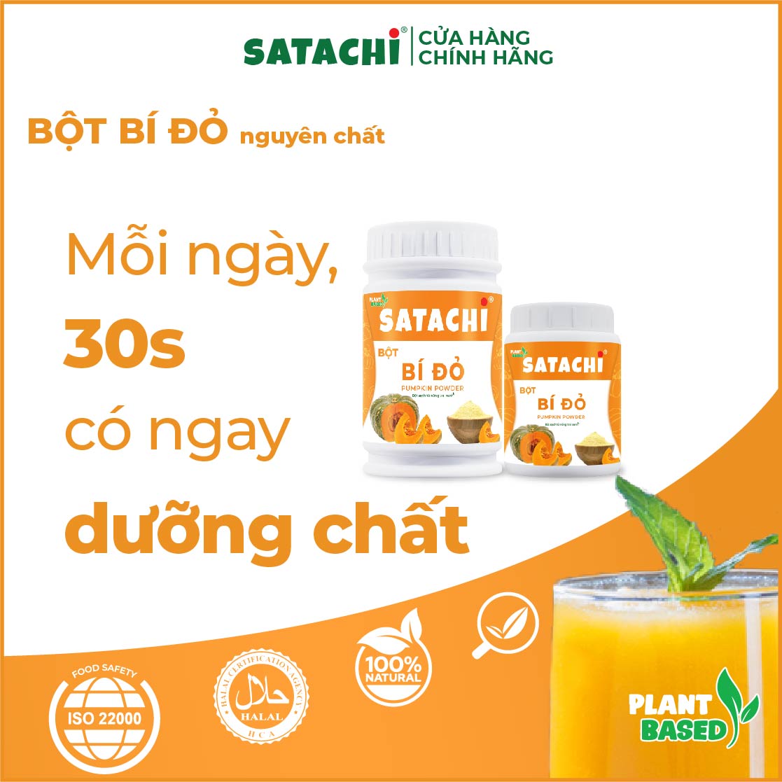 Bột Bí Đỏ nguyên chất SATACHI. Hộp 318g và