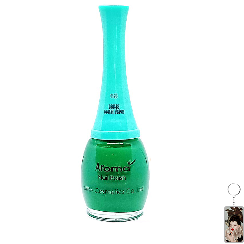 Sơn móng tay Aroma Nail Polish Hàn Quốc 12ml #0178 xanh rêu tặng kèm móc khóa