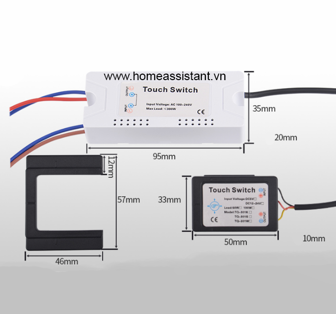 Công Tắc Cảm Ứng Bật Tắt Đèn Gương Kính 220V TQ02