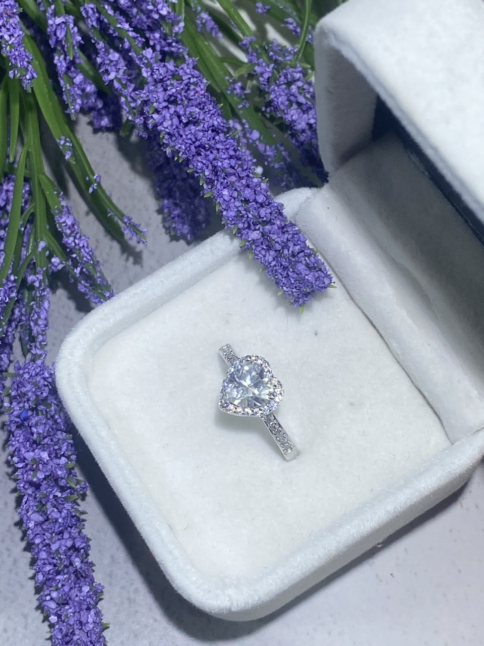 Phụ kiện đeo ngón tay Bạc 925 Kim cương nhân tao Moissanite 1.0carat 6.5mm