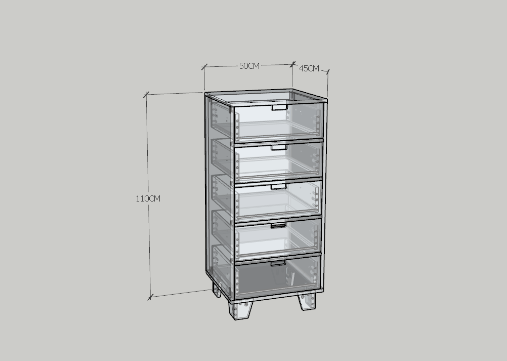 HAPPY FURNITURE , ALVA - Tủ lưu trữ 5 ngăn kéo , THK_229 , 50cm x 45cm x 110cm DxRxC