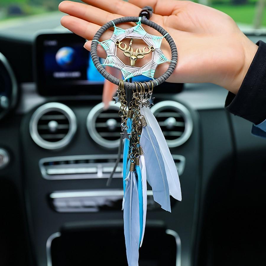 Dây Treo Trang Trí Gương Chiếu Hậu Oto Dreamcatcher Lông Vũ Handmade Sang Trọng