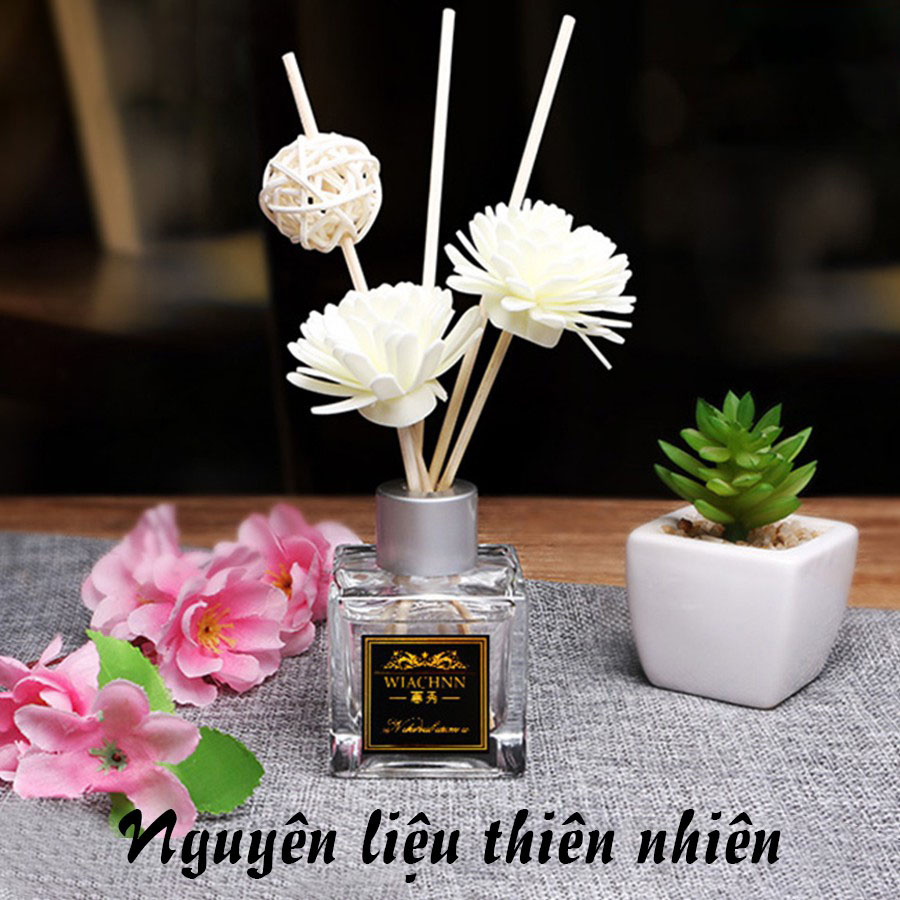 Tinh dầu thơm phòng 50ml có que GỖ tự khếch tán khử mùi không khí dễ chịu trong phòng, nước hoa để phòng