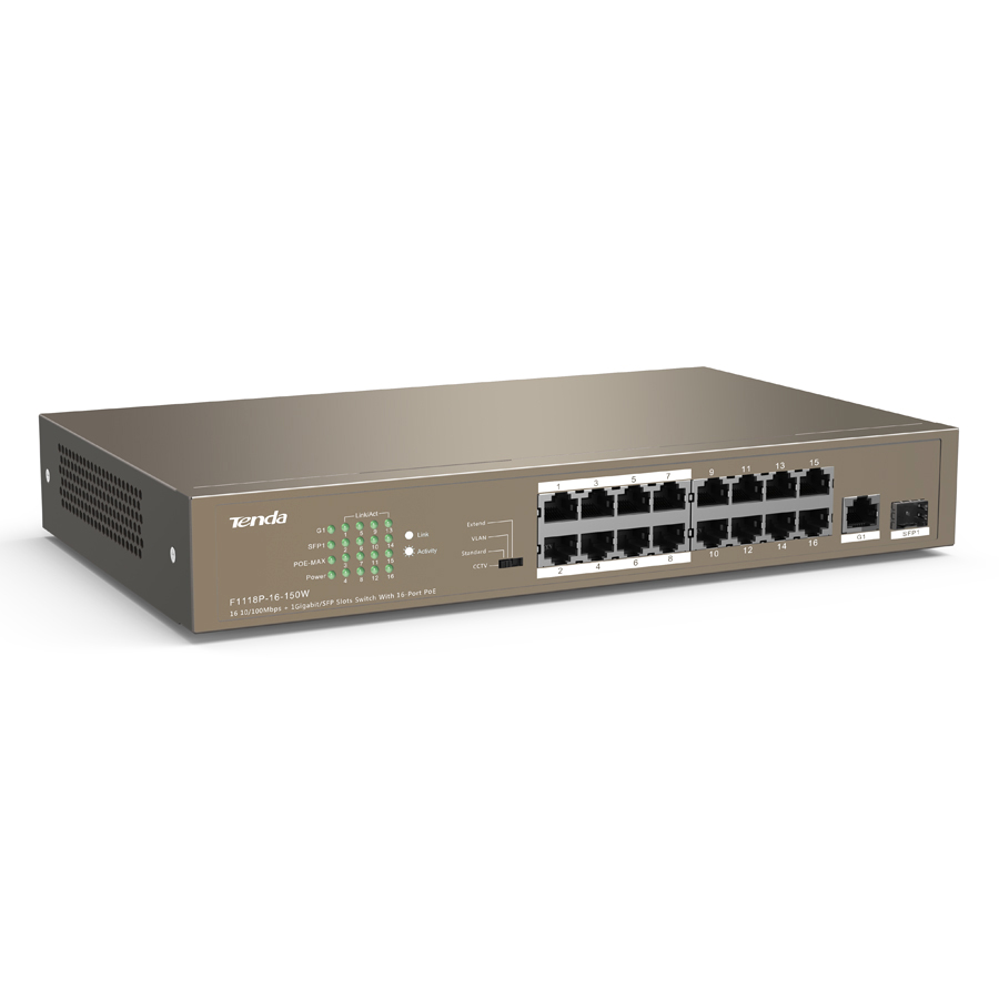 PoE Switch Tenda TEF1118P - Hàng Chính Hãng