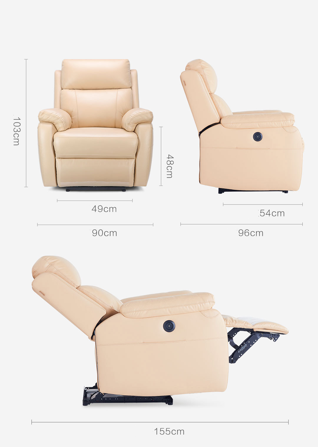 Sofa thư giãn cao cấp POANG-sofa động cơ điện tùy chỉnh nhiều tư thế thư giãn