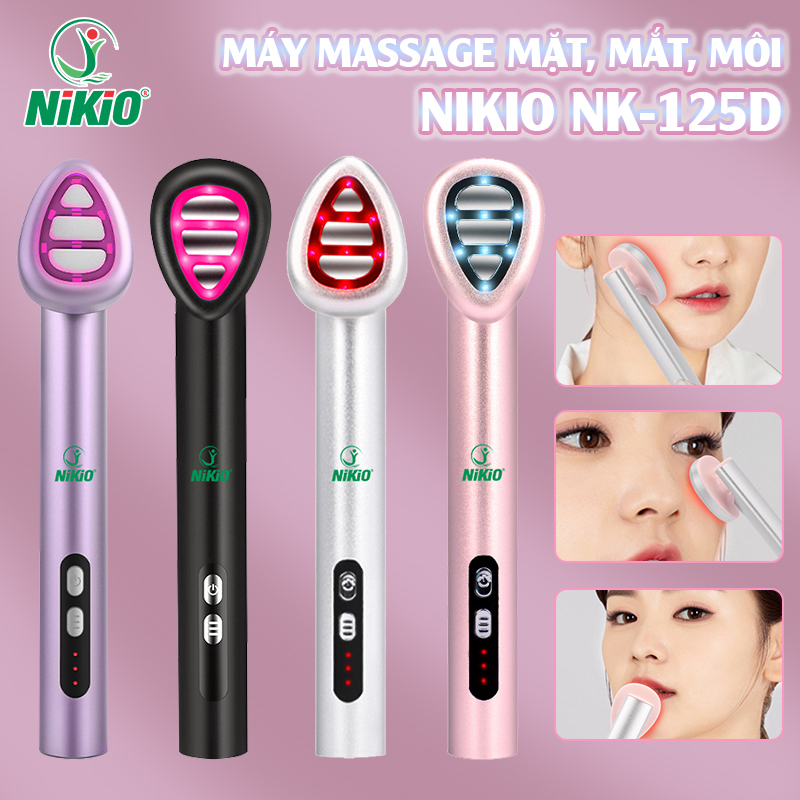 Máy massage mắt môi Nikio NK-125D - Thiết bị làm đẹp đa năng, công nghệ EMS, IPL, rung và nhiệt nóng