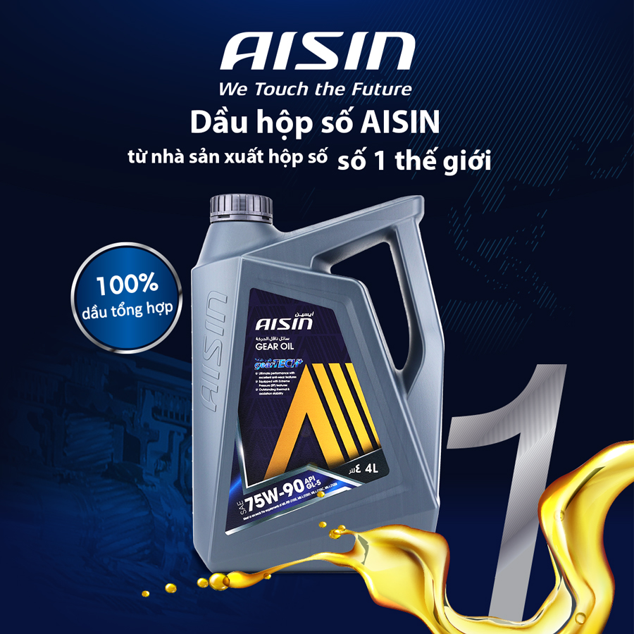 Nhớt Hộp Số AISIN Geartech+ GL-5 75W90 4 Lít GSL57594PB - Nhập Khẩu Chính Hãng