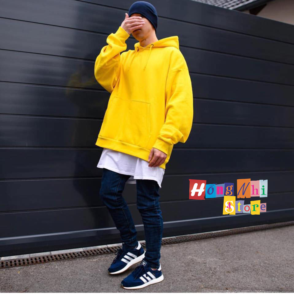 Áo Khoác Hoodie Trơn Ulzzang Unisex Màu Vàng Chất Nỉ Bông Cao Cấp Dáng Rộng Nam Nữ - MM