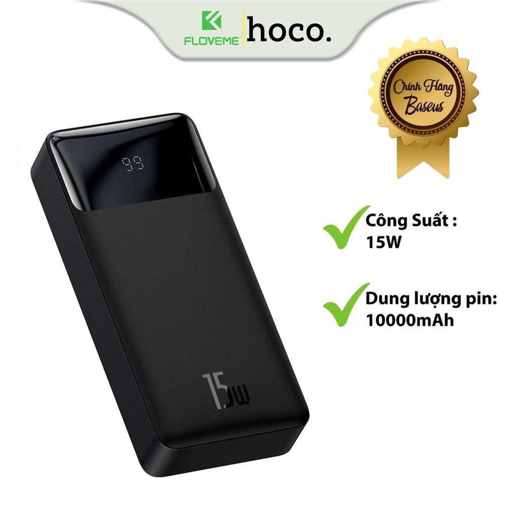 Pin Sạc Dự Phòng Dành Cho Baseus 15W Bipow Digital Display Power Bank 20W, Có Màn Hình LED, Hỗ Trợ Sạc Nhanh, Chíp IC Thông Minh - Hàng Chính Hãng