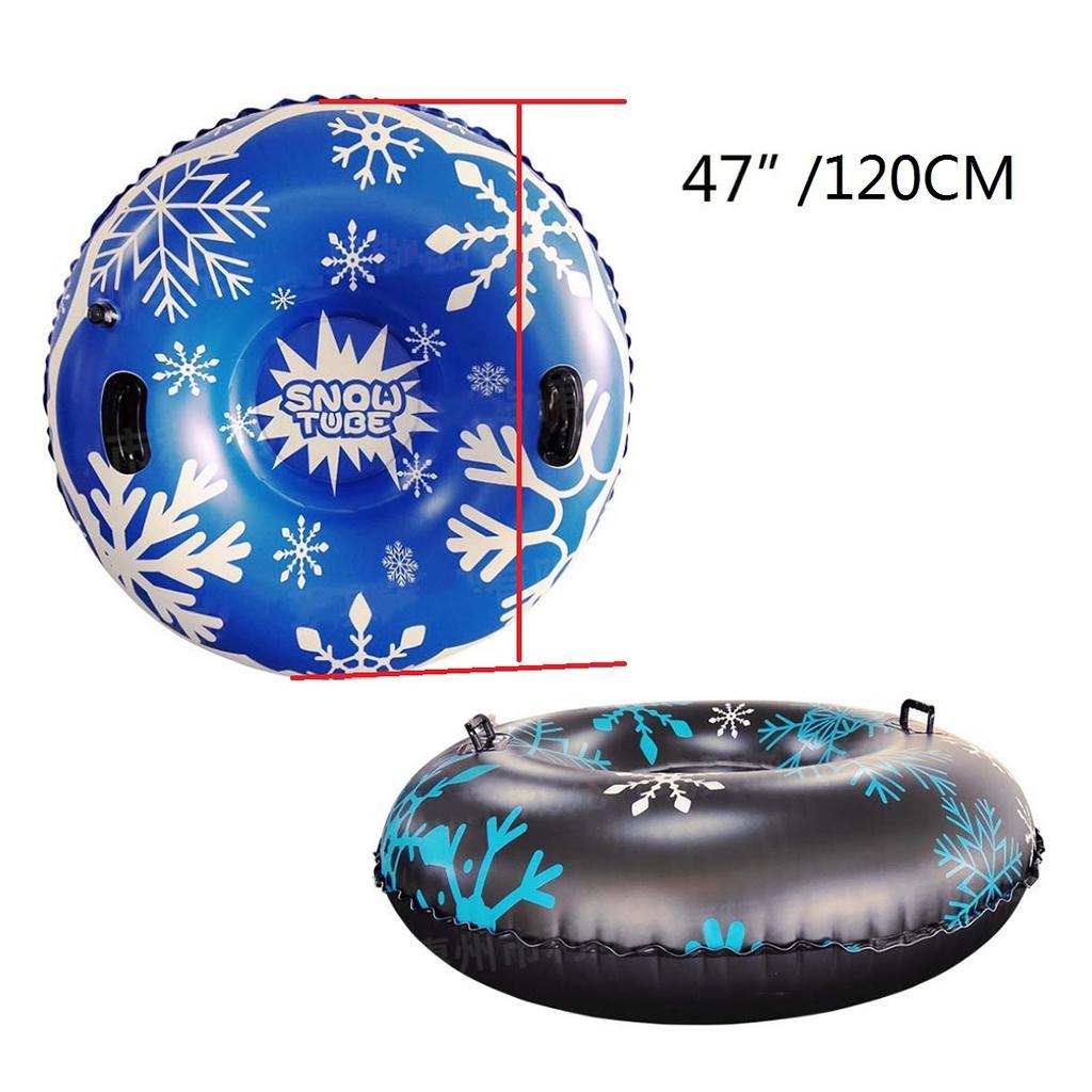 7'' Inflatable Snow Tube Heavy Duty  Sled with Handles & Smooth Bottom Water Raft Kayak for Kids and Adults