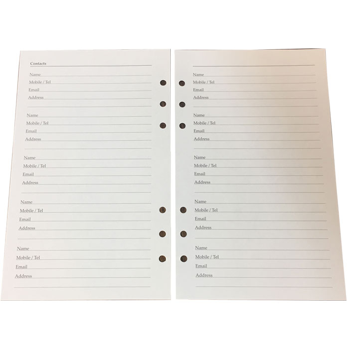 Ruột Sổ Còng Planner 13x21cm Bettino Writing Paper RN-047 Giấy Kem Vàng Ngà 80gsm In Kế Hoạch Và Kẻ Hàng size 130x210mm