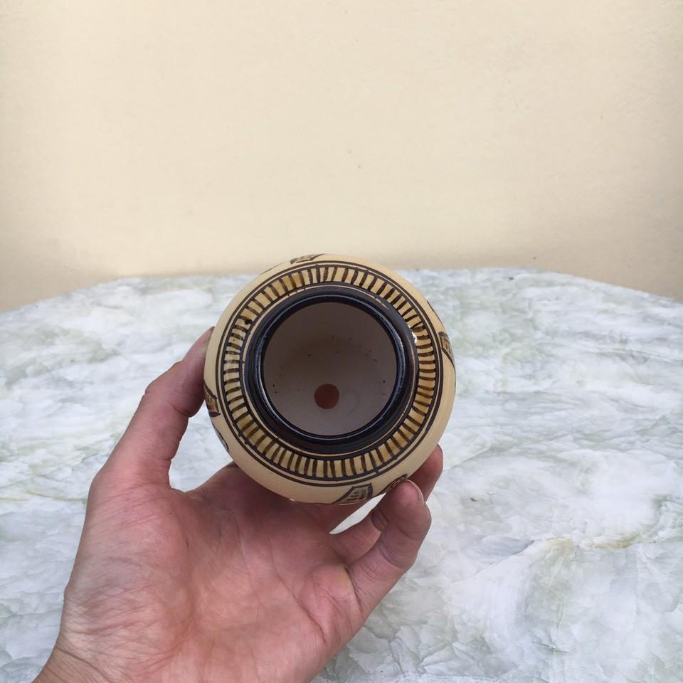 Chum Vẽ bonsai mini đất nung gốm Bát tràng 1 size BM-114