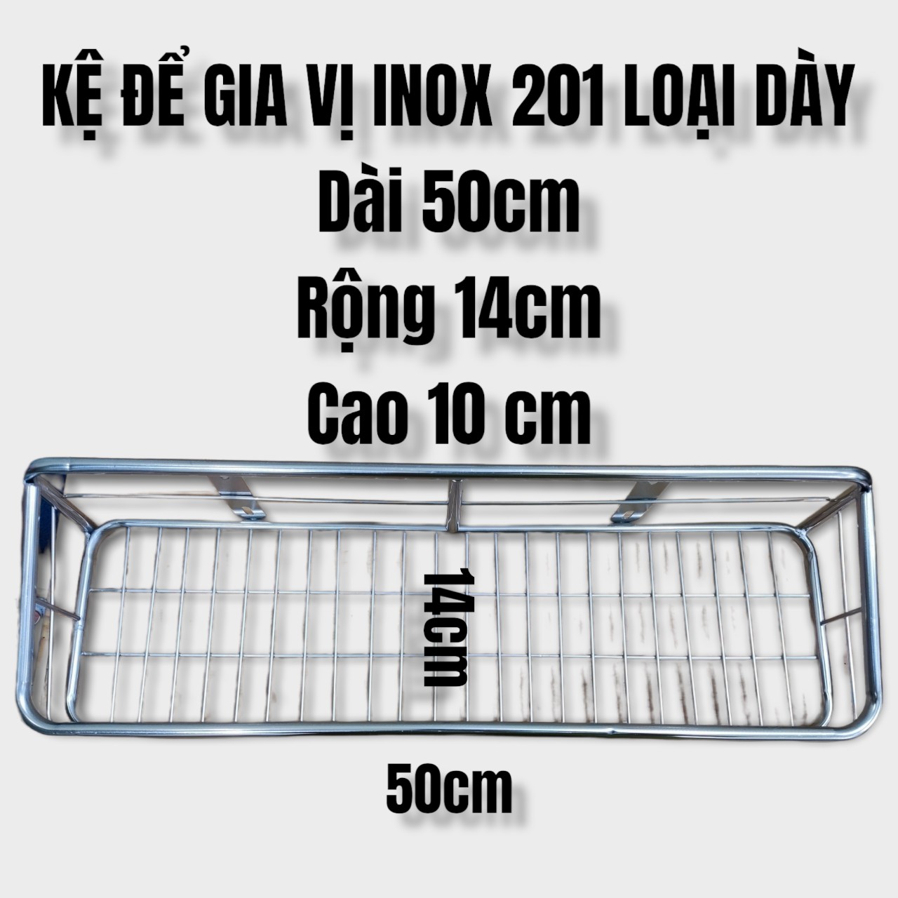 KỆ ĐỂ GIA VỊ INOX 201 DÀY - HÀNG VIỆT NAM