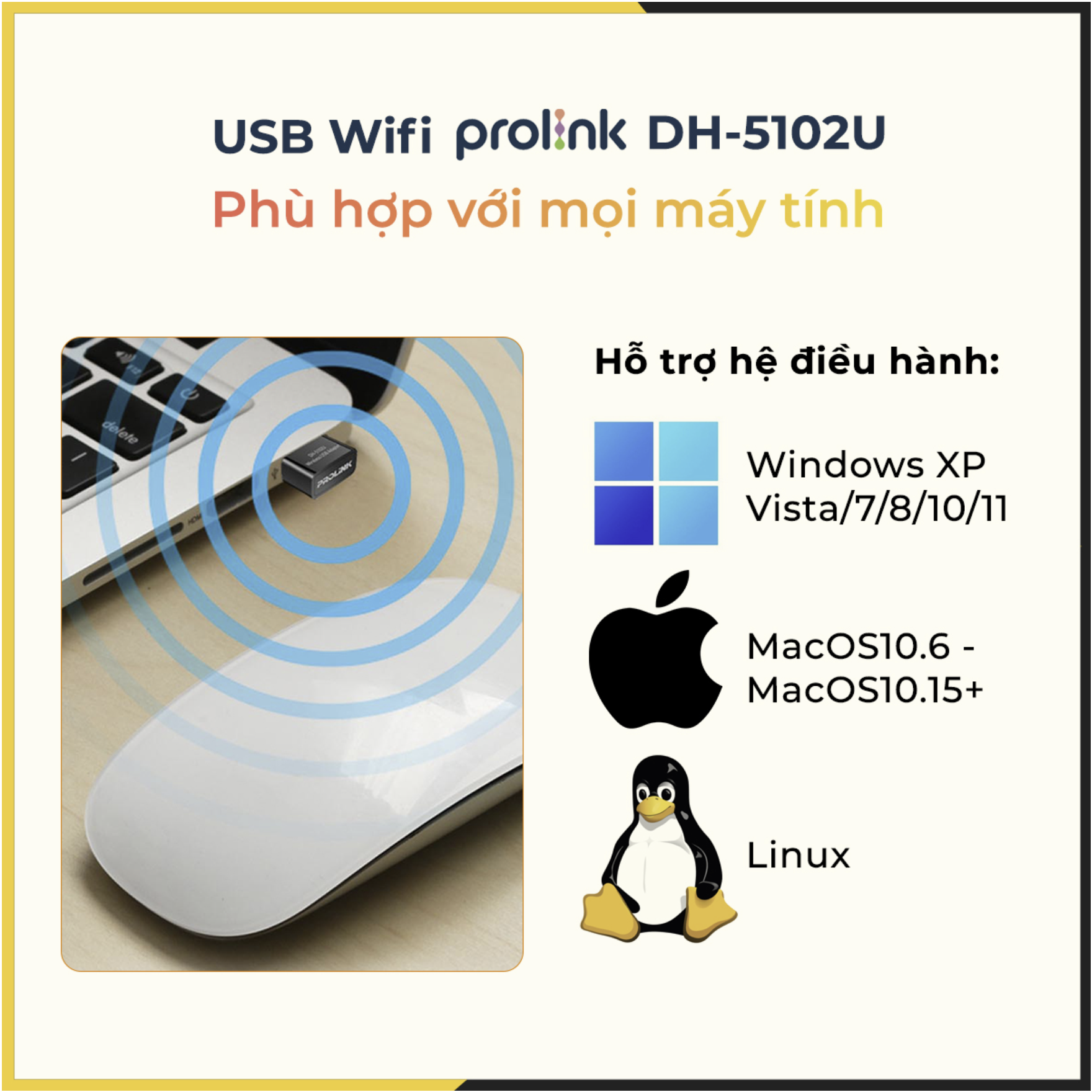 USB Wifi Prolink DH-5102U - Hàng Chính Hãng