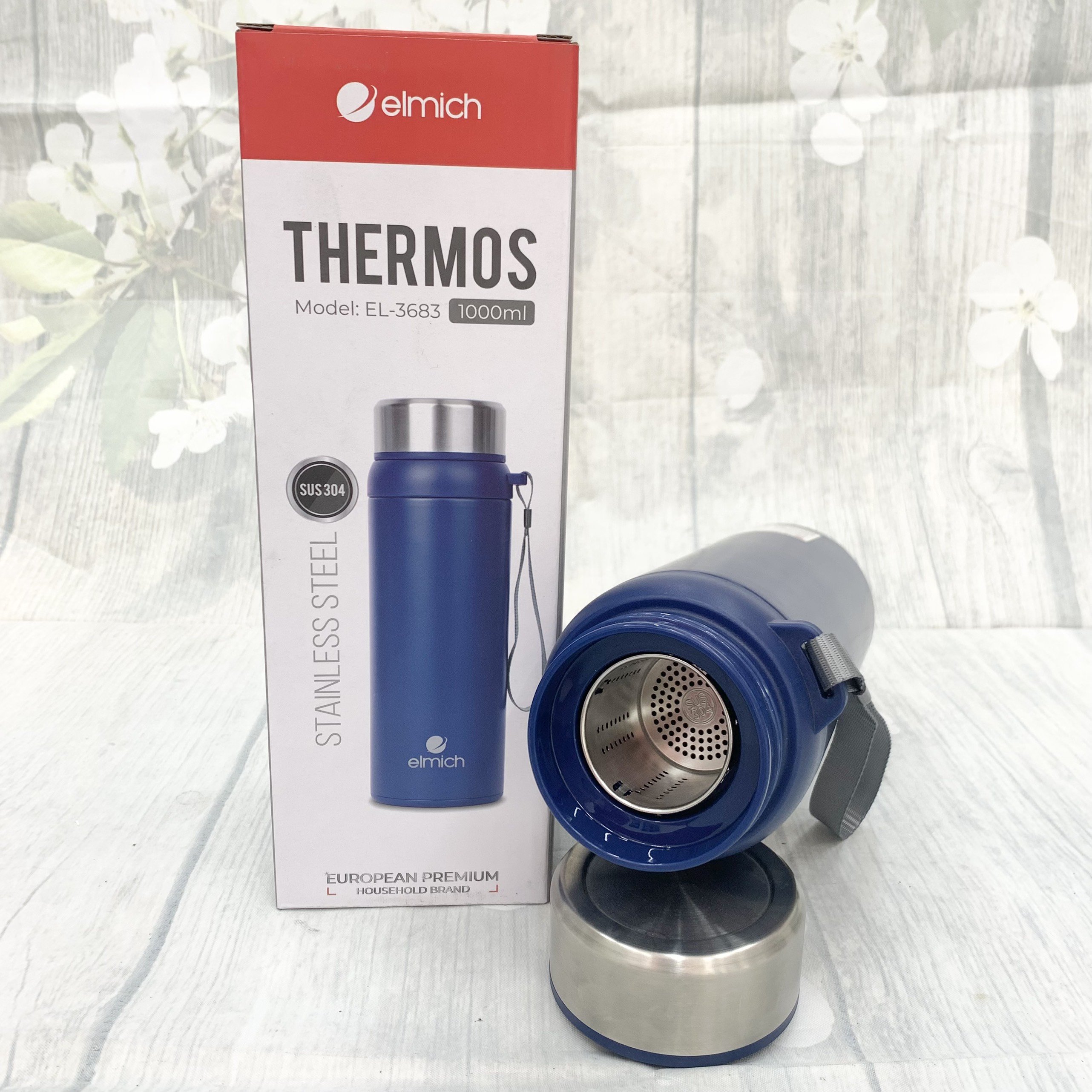 Phích Giữ Nhiệt 3 lớp Inox 304, Tráng bạc Elmich EL-3682 - Hàng Nhập Khẩu Chính Hãng