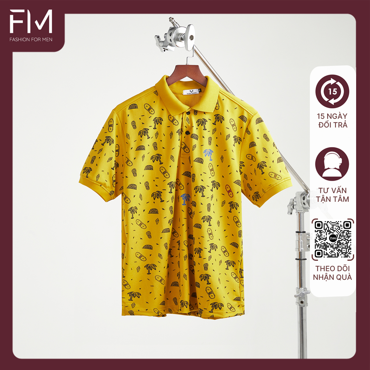 Áo polo nam, áo thun nam cổ bẻ Vacation họa tiết trẻ trung, thời trang, năng động - FORMEN SHOP- FMPS180
