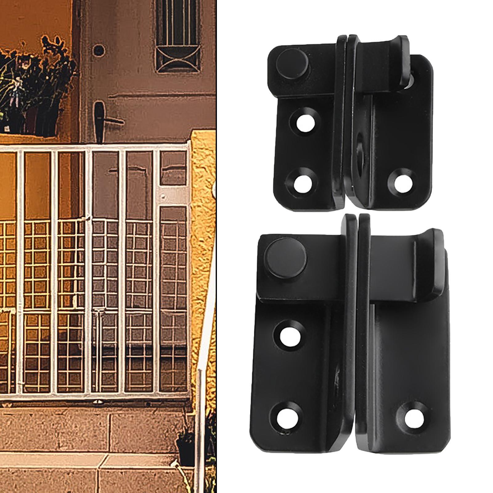 2 Pieces Door Latch Lock Lightweight Door for Drawer Fences Black