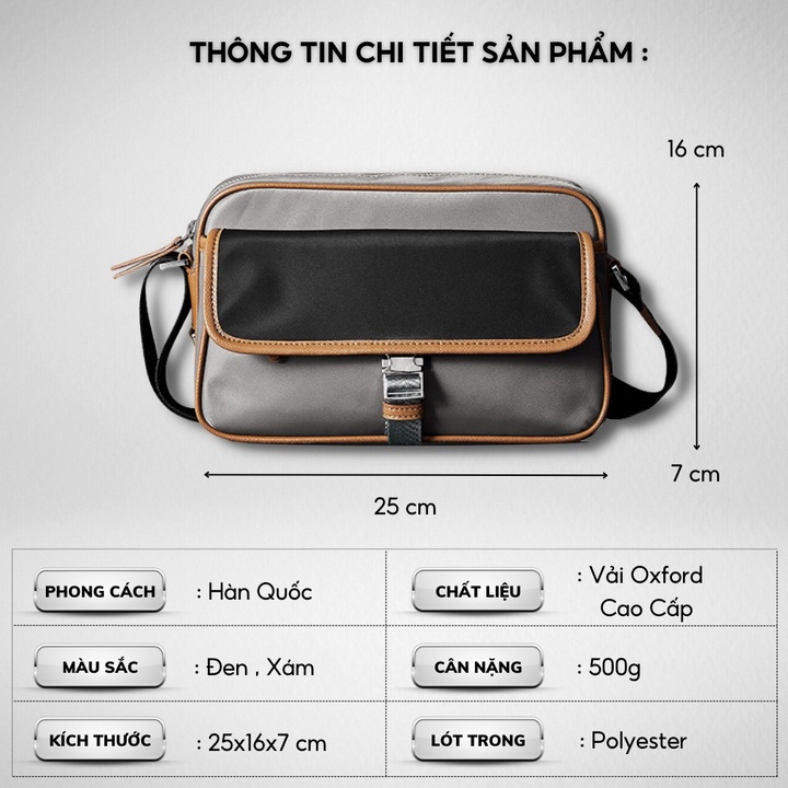 Túi đeo chéo nam kiểu dáng nhỏ hợp thời trang Alite - chống thấm nước 25 x 16 x 7cm