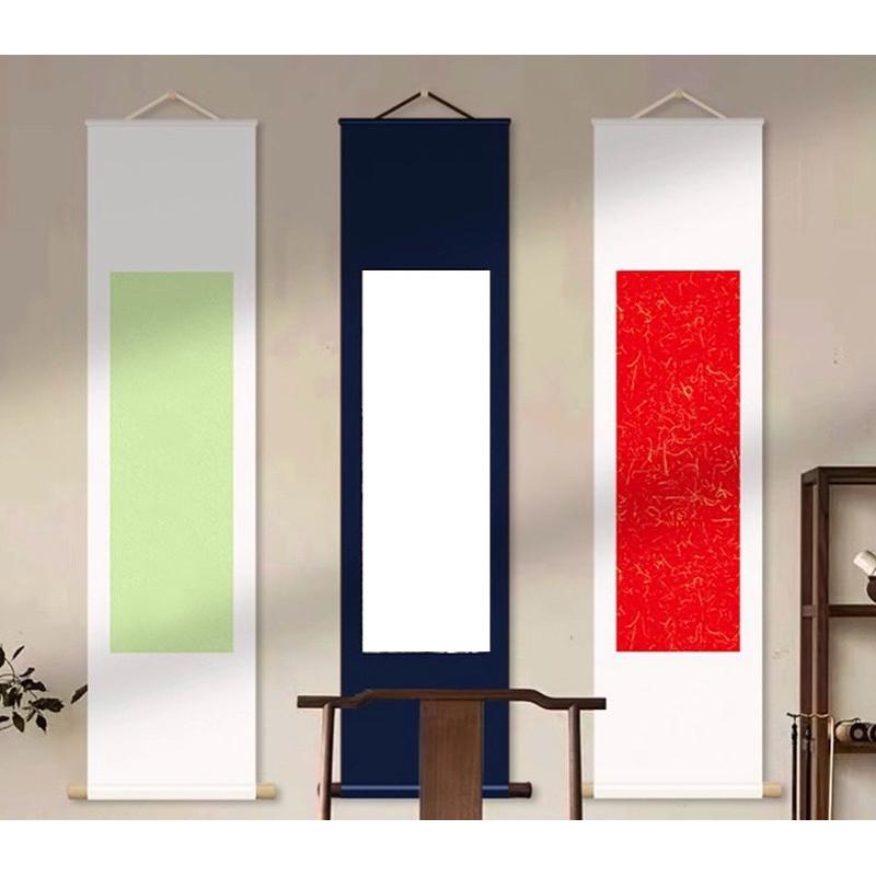 Biểu lụa cao cấp giấy xuyến cổ phong trục gỗ, viết vẽ sáng tác thư pháp, thư hoạ