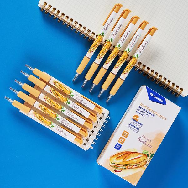 Hộp 20 Bút Gel Buttersmooth B 0.5 mm - Thiên Long GELB-033 - Mực Xanh - Bánh Mì