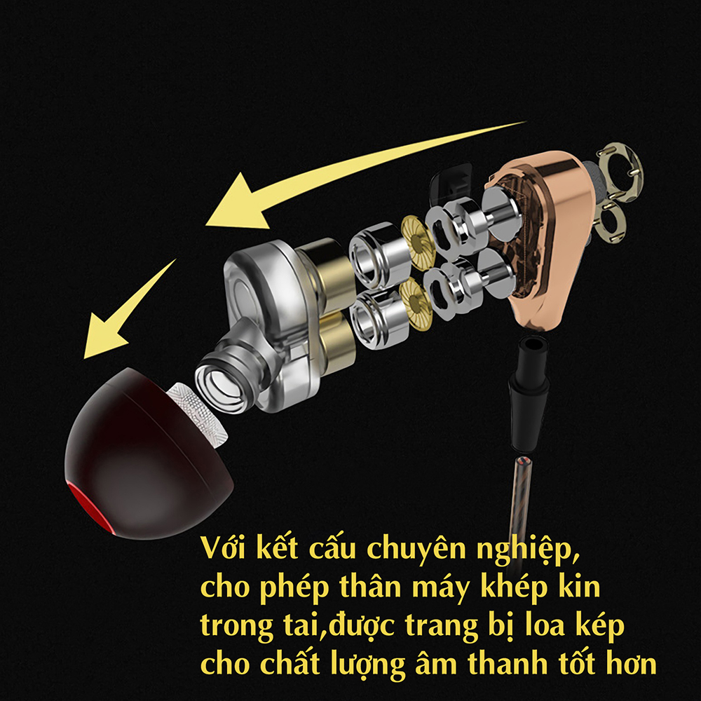 Combo Tai nghe Nhạc Chơi Game QKZ CK8, Có Mic Gaming In Ear - Hàng Chính Hãng