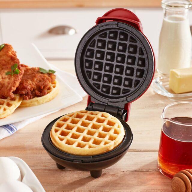 Máy làm bánh waffle DASH Mini Maker waffle hình tròn màu đỏ tiện lợi