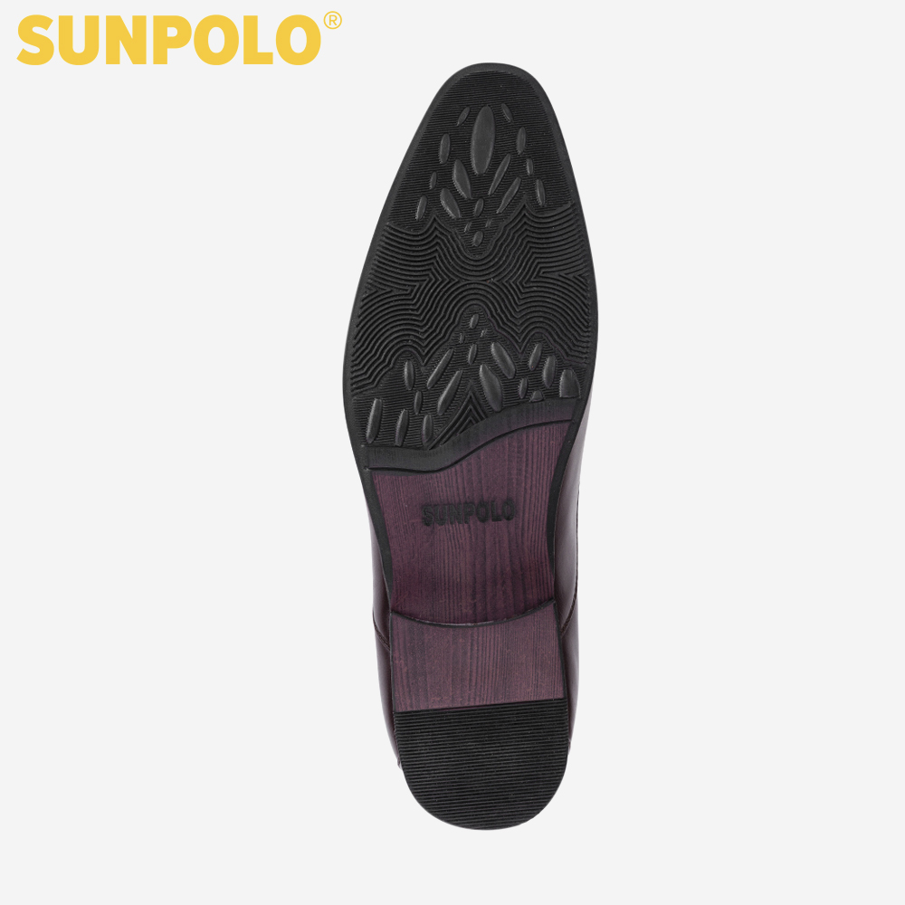 Giày Tây Nam Da Bò Thủ Công Cao Cấp SUNPOLO MU0038 (Đen, Nâu, Đỏ)