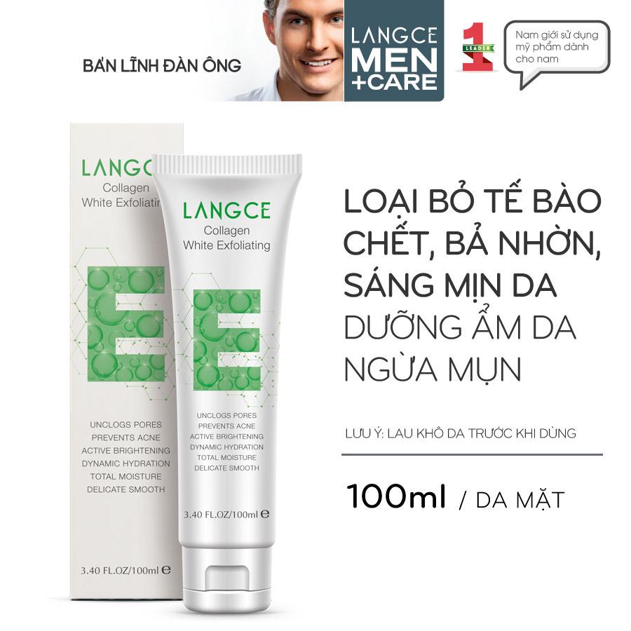 COLLAGEN WHITE TẨY TẾ BÀO CHẾT DA MẶT RẮNG DA CẤP ẨM NGỪA MỤN 100ml LANGCE DÀNH CHO NAM