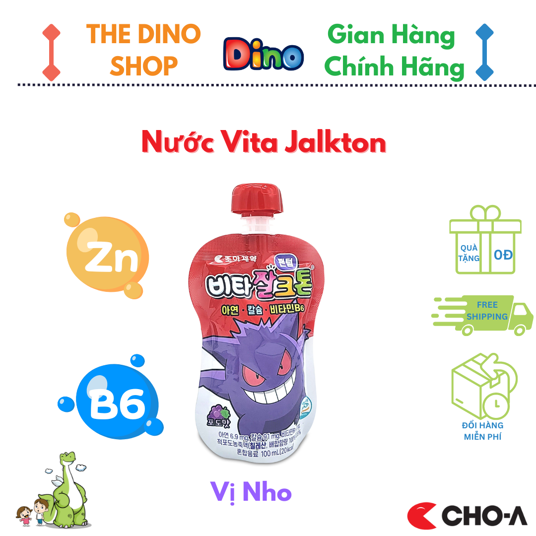 Nước Uống Vita Jalkton Vị Nho Bổ Sung Kẽm Và Vitamin B6 Giúp Trẻ Ăn Ngon (100ml/gói)