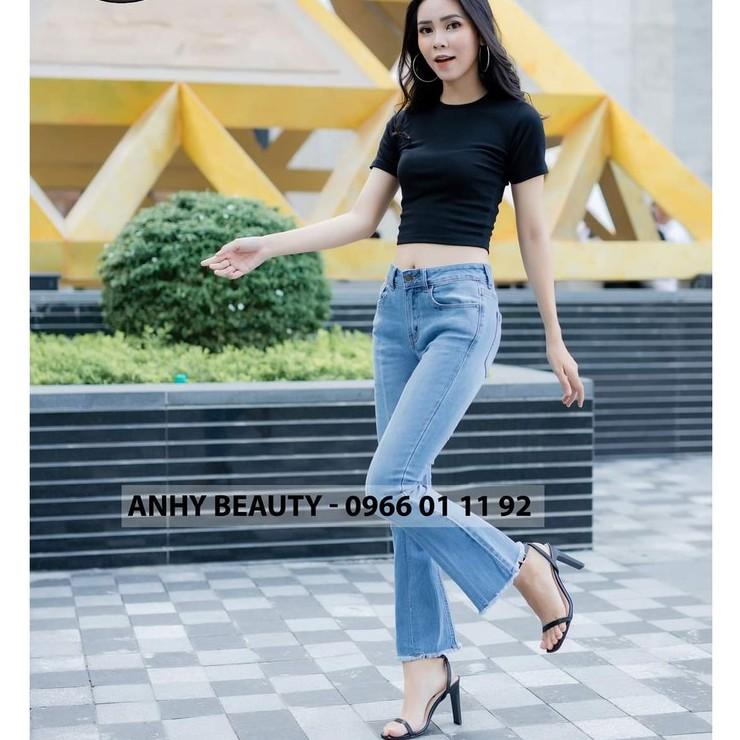 QUẦN JEANS ỐNG LOE LƯNG SIÊU CAO, CẠP CAO NÂNG MÔNG TÔN DÁNG