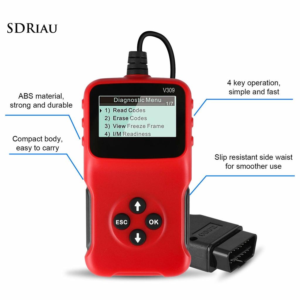 Thiết Bị Chẩn Đoán Lỗi Obdii Màu Đỏ Chống Mài Mòn Thông Dụng Cho Xe Hơi