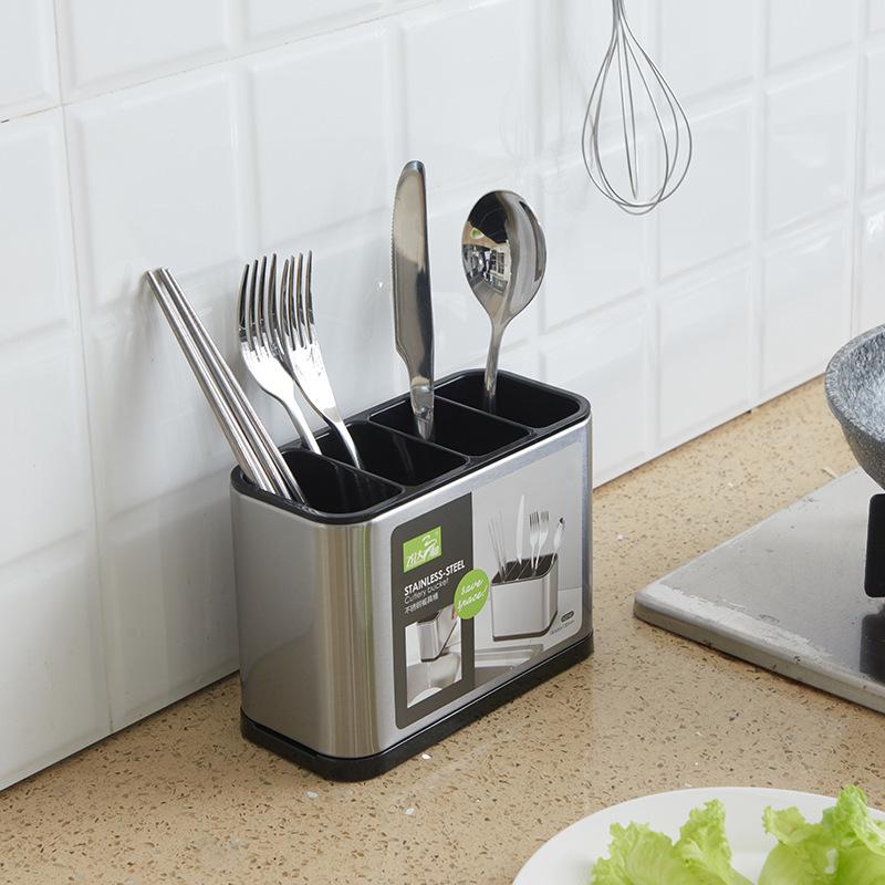 Giá Để Dao Bộ Đồ Ăn Có Giá Để Đồ Inox Hộp Lưu Trữ Giá Hộp Bảo Quản Bữa Ăn Thiết Kế Thoát Nước Phụ Kiện Nhà Bếp
