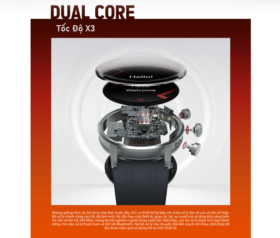 (Mở bán) Đồng hồ thông minh Kieslect KR 2 | 1.43 inch | AMOLED Super Dynamic | 360mAh | Nghe gọi trực tiếp | Hàng Chính Hãng
