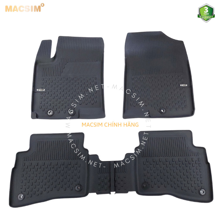 Thảm lót sàn ô tô nhựa TPE Silicon KIA RIO 2017+ Black Nhãn hiệu Macsim