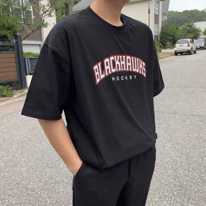 Áo thun unisex thun tay lỡ nam nữ đều mặc được Black
