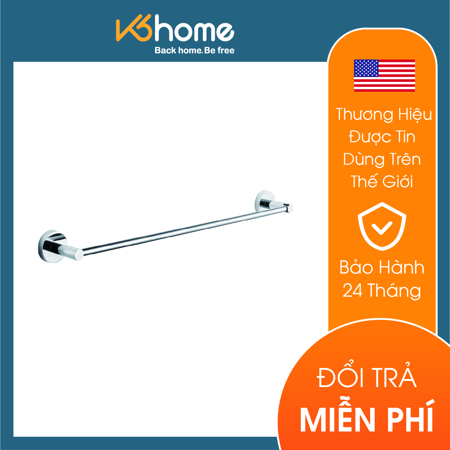 Thanh vắt khăn nhà tắm đơn 56cm dòng Karon Moen - ACC0603