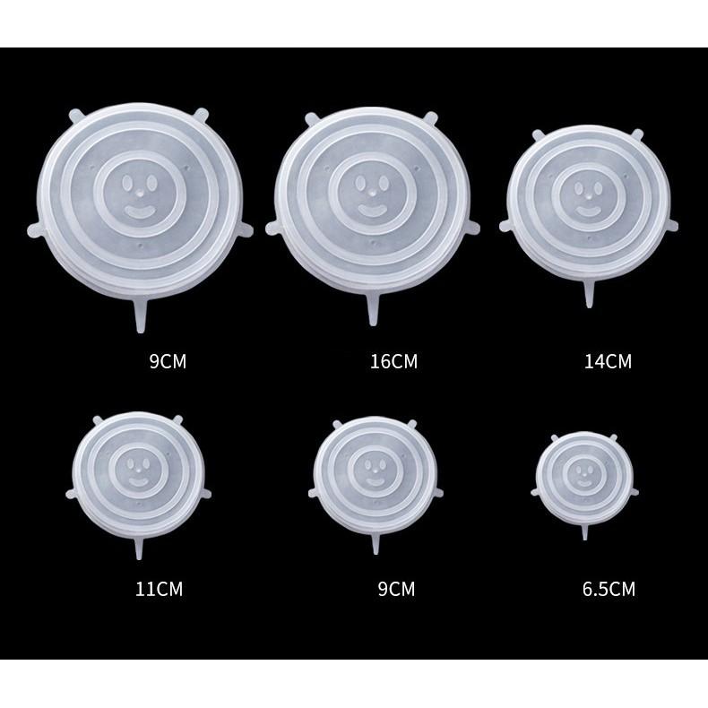 Bộ 6 nắp đậy silicon nhiều size
