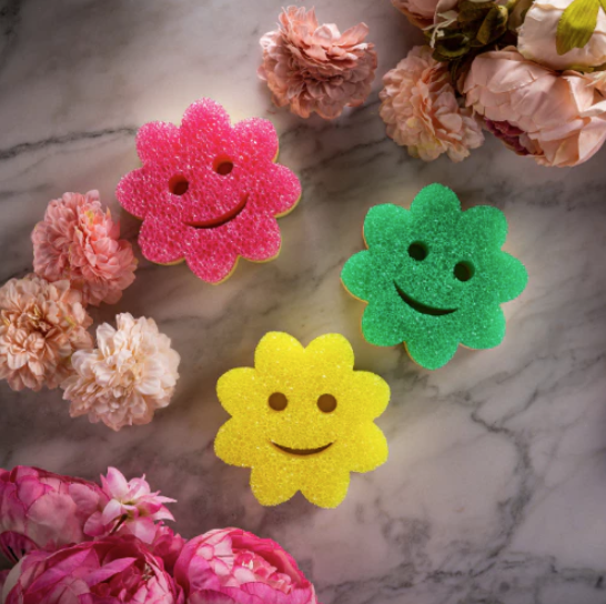 Set 3 miếng Bông Hoa Colors Scrub Mommy - 2 mặt đa năng - an toàn - chống mùi