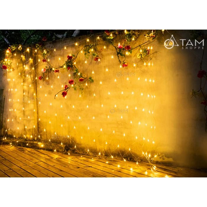 Đèn rèm Led lưới cá màu vàng ấm L-R-LUOIV 1.5x1.5m