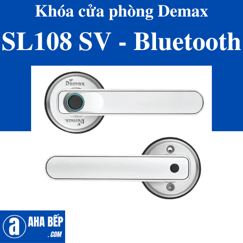 Khóa cửa phòng Demax SL108 SV - Bluetooth. Hàng Chính Hãng