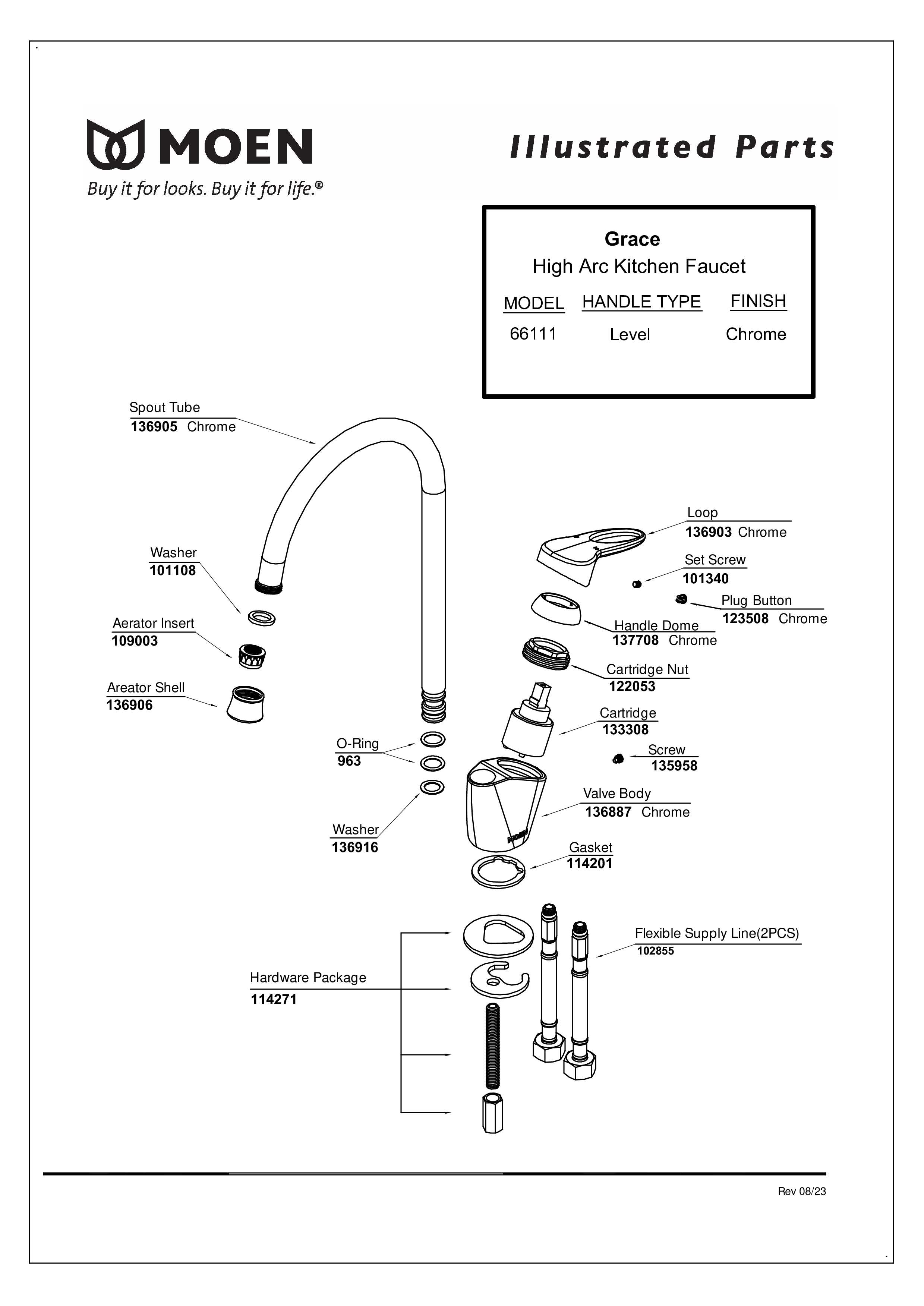 Vòi rửa chén nóng lạnh MOEN V66111 (HÀNG CHÍNH HÃNG)