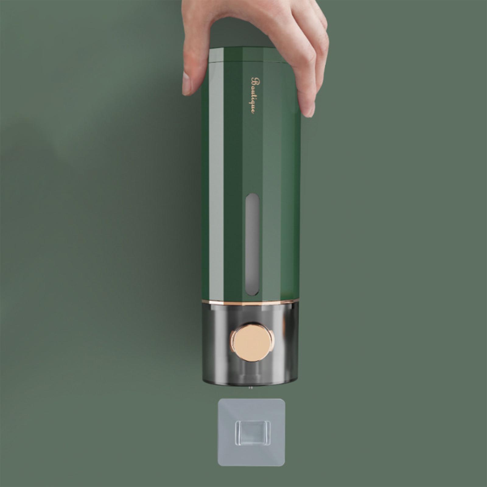 Wall Mounted Manual Soap Dispenser, No Drilling Shampoo Gel Soap Dispenser Liquid Containers for Home Office Kitchen