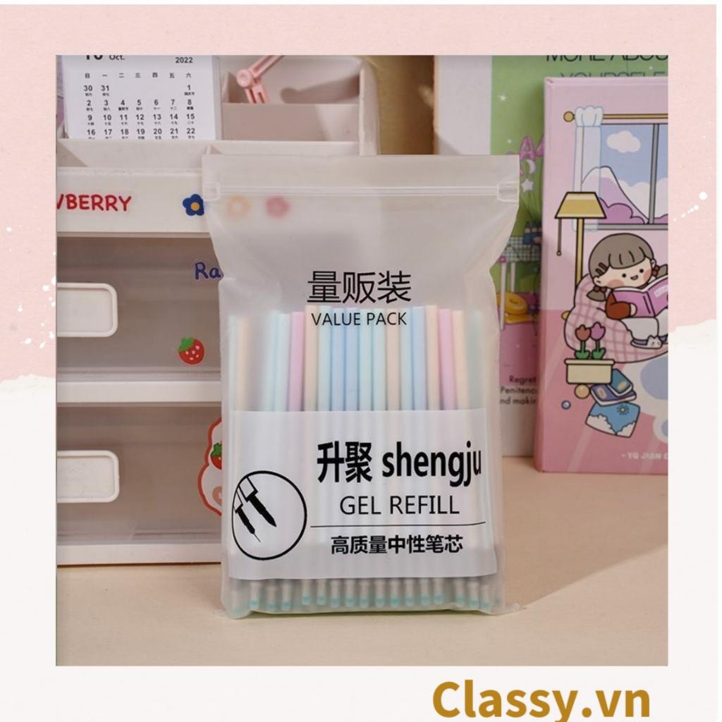 Classy Túi 20 ruột bút màu ngẫu nhiên, bút gel, bút mực màu đều, đậm, nét PK1516