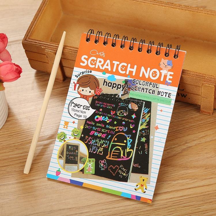 Sổ vẽ ma thuật cầu vồng Scratch Note kích thước A6 10 x 14cm TY0174