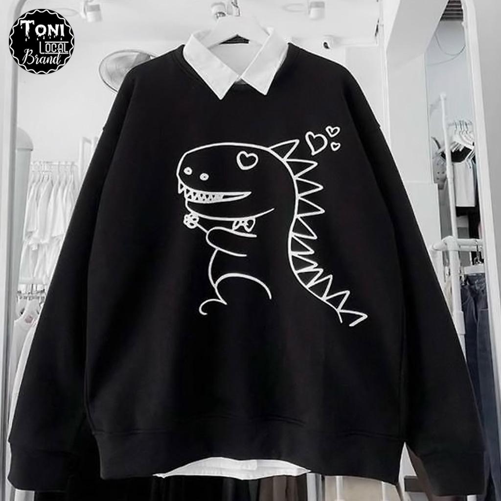 Áo Sweater Nỉ Ngoại nam nữ chống nắng giữ ấm hình Khủng Long